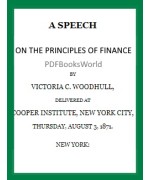 A Speech on the Principles of Finance