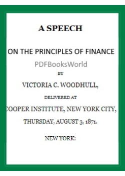 A Speech on the Principles of Finance