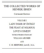 The Collected Works of Henrik Ibsen, Vol. 01