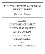 The Collected Works of Henrik Ibsen, Vol. 01