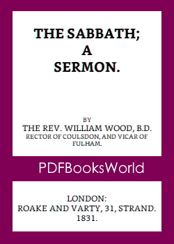The Sabbath -  A Sermon